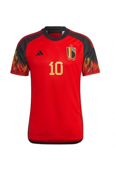 Belgia Eden Hazard #10 Jalkapallovaatteet Kotipaita MM-kisat 2022 Lyhythihainen